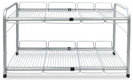 2 Tier Under Sink Expandable Shelf Organizer Rack, Kitchen Pot Pan