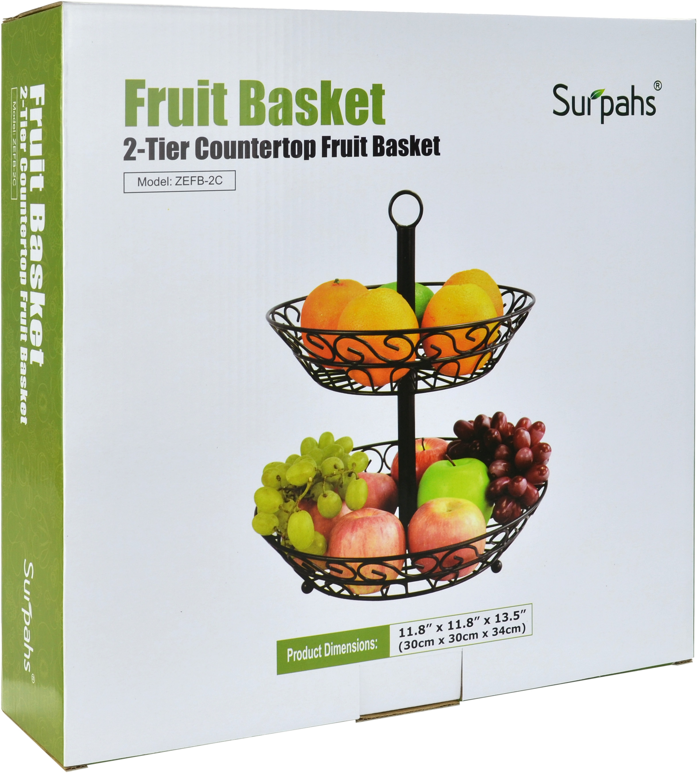 surpahs 2-tier countertop fruit basket stand