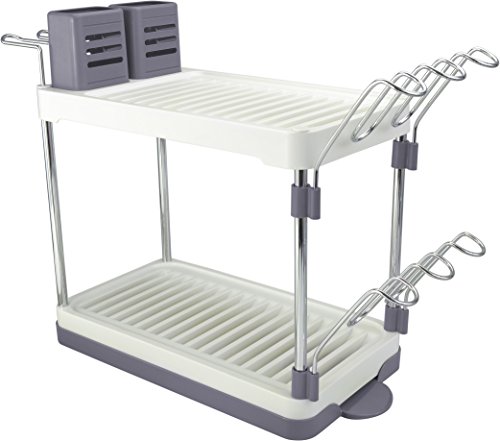 Supfirm 2-Tier Wall Mounted Stainless Steel Dish Drying Rack